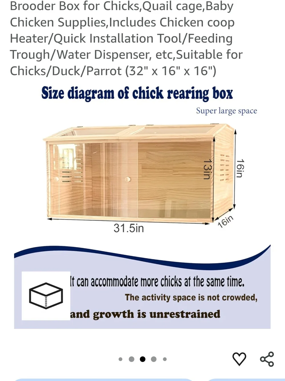 Wooden Brooder Box for Small Pets with Accessories - Natural